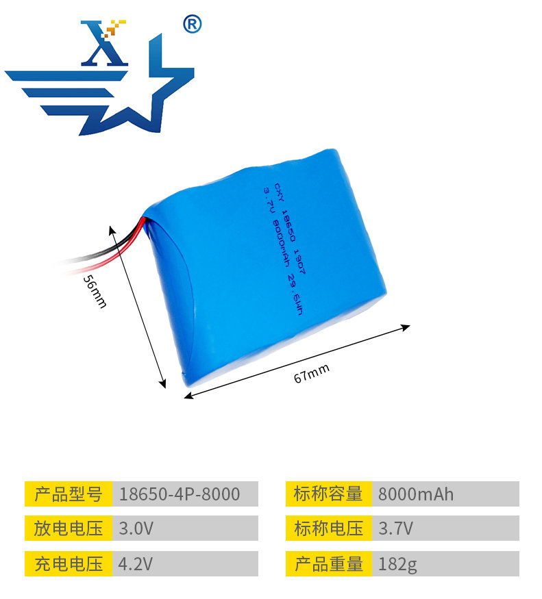 18650-4P-8000mAh